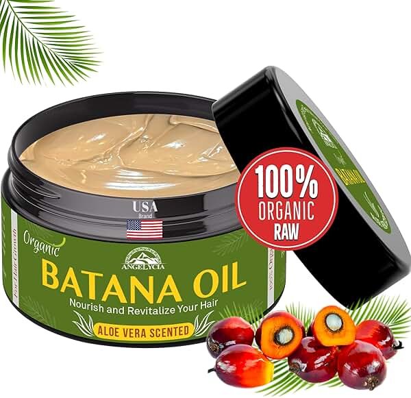 ANGELYCIA Raw Batana Oil for Hair Growth & Scalp Stimulator – 100% Pure Hair Oil from Honduras – Dr. Sebi Organic Paste – Natural Hair Growth Products for Thicker Edges, Breakage & Split Ends - Product Image