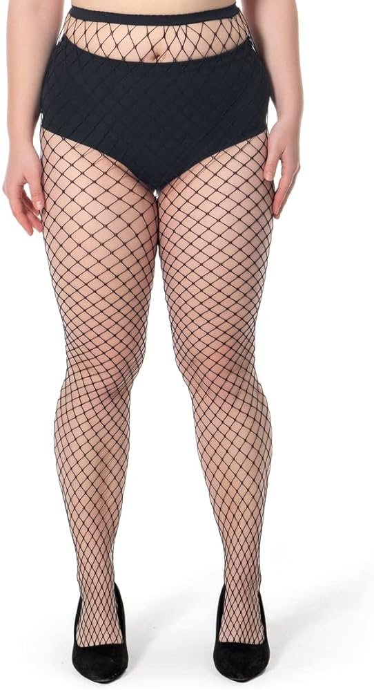 JIUYEHUA Fishnet Stockings for Women's High Waist Fishnet Tights Thigh High Stockings Pantyhose - Product Image
