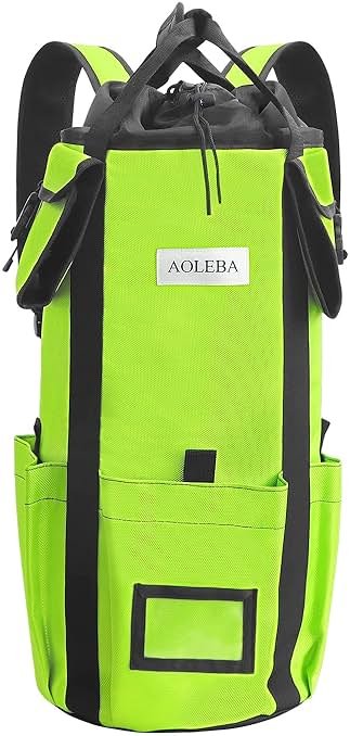 AOLEBA Arborist Rope Storage Bag Tree Climbing Rock Rope Bucket Backpack Rope Storage Bag Large Capacity 1680D Thicken Nylon Material with Hand Straps, Side Pockets - Product Image