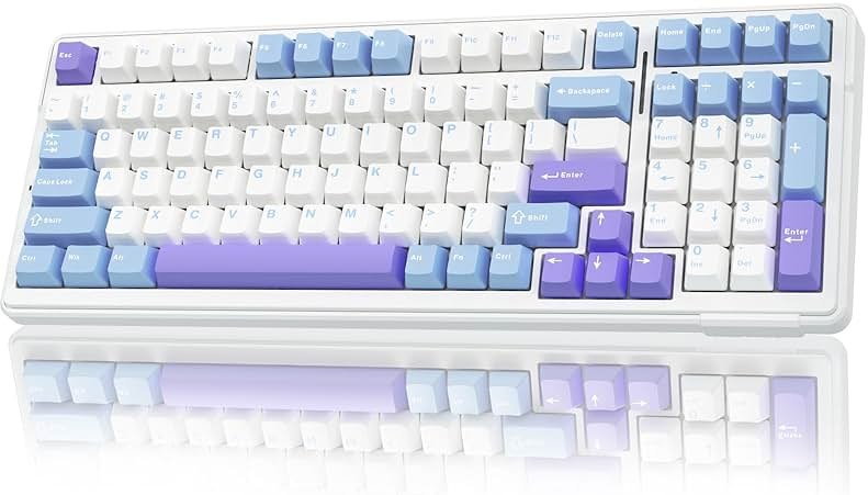 AULA F99 Wireless Mechanical Keyboard,Tri-Mode BT5.0/2.4GHz/USB-C Hot Swappable Custom Keyboard,Pre-lubed Linear Switches,Gasket Structure,RGB Backlit Gaming Keyboard for PC/Tablet/Xbox/PS4/PS5 - Product Image