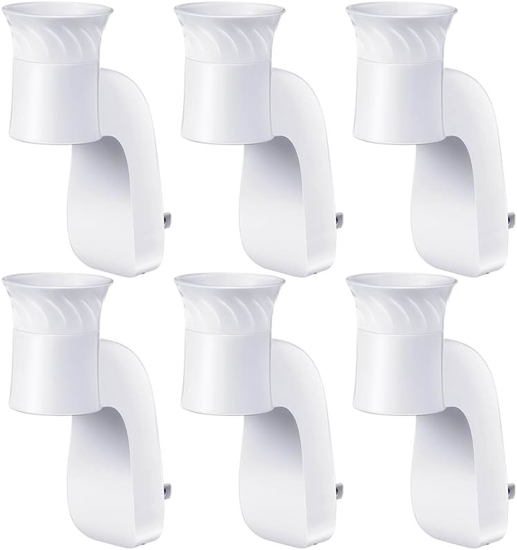 Hohean 6 Pack Wall Fragrance Plug in Compatible with Bath and Body Works WallFlower Refills, ETL Certified, Rotatable, Precise Scent Adjustable Fragrance Control Diffuser Plug for Home, Office (White) - Product Image