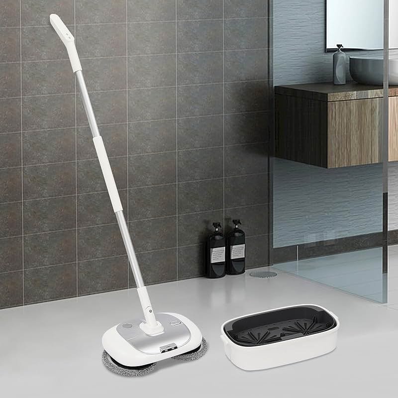 Electric Mop with Cleaning Bucket - Cordless Floor Polisher, 4 Pack Mop Pads, Automatic Cleaning, Up to 100 Mins, Rechargeable, for Wooden, Marble, Tile, Hardwood - Product Image