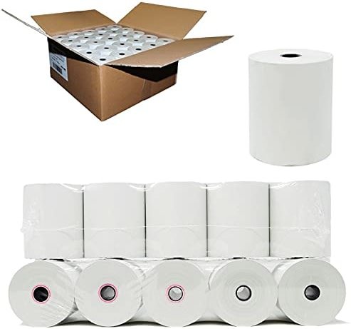 (50 Rolls - 48 GSM) 3 1/8 x 230 Thermal Paper Receipt Rolls fits all Clover POS Cash Register Printers, Star Micronics SCP700 TSP100 TSP300 TSP400 - Product Image