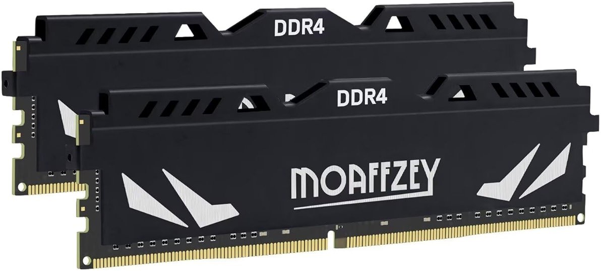 Moaffzey DDR4 RAM Kit 32GB(2x16GB) 3200MHz Desktop RAM PC4-25600 UDIMM Non-ECC Unbuffered 1.35V 288 Pin CL16 Desktop Computer Memory Upgrade Module Support XMP 2.0 Auto Overclocking (Black) - Product Image