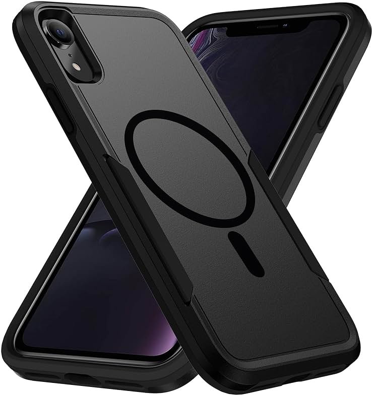 Teayoha for iPhone XR Case,[Compatible with Magsafe] [Military Grade Drop Tested] Heavy Duty Dual-Layer Shockproof Tough Rugged Protective Phone Case -6.1 inch (Black) - Product Image