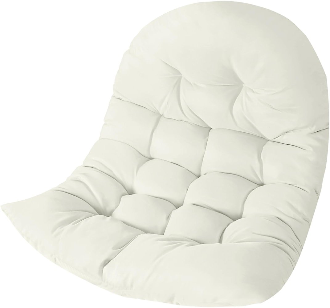 BCKNT Thicken Egg Chair Cushion Replacement, Outdoor Hammock Swing Cushions with Ties, Hanging Wicker Basket Seat Pad with High Elasticity PP Cotton, for Garden Patio Porch Furniture (Only Cushion) - Product Image