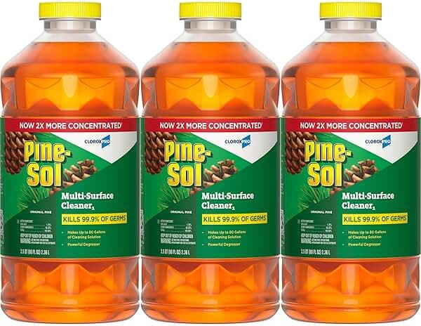 CloroxPro Pine-Sol Multi-Surface Cleaner, All Purpose Cleaner, Original Pine, 80 Fluid Ounces, Pack of 3 (60606) (Package May vary) - Product Image