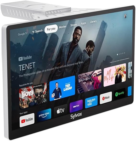 SYLVOX Kitchen TV, Small Smart TV for Kitchen, 15.6 inch 1080P Full HD Under Cabinet TVs, Google Smart Television with Voice Remote Control WiFi Bluetooth Chromecast 2 Speakers, Compact & Foldable - Product Image