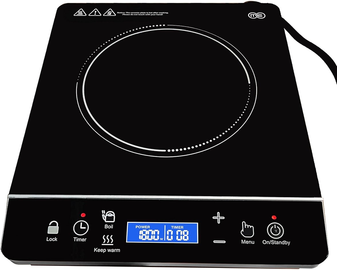OMEO Portable Induction Cooktop Hot Plate Countertop Burner 1800 Watts Induction Burner with LCD Sensor Touch, LED Display, 10 Temperature Levels, Child Safety Lock, Auto Shutoff Function - Product Image