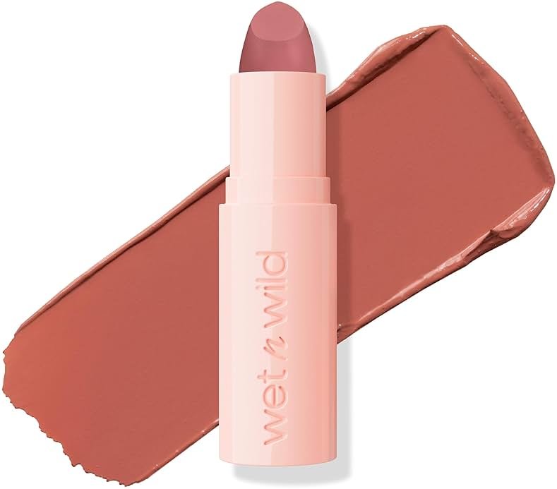 wet n wild Mega Last Rich Satin Lip Color, Rich Creamy Color with Satin Finish, Infused with Vitamin E & Moisturizing Argan Oil, Lightweight, Silky-Smooth, Vegan & Cruelty-Free - Hush Lil' Beige - Product Image