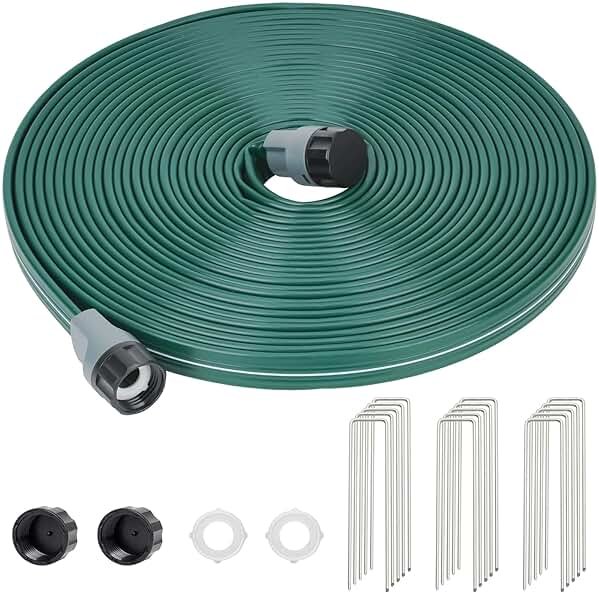 DXront Sprinkler Soaker Hose 50ft for Garden Lawn, Watering Pipe with Holes, High-Efficiency Water-Saving Garden Irrigation System, Drip Hose Sprinkler - Product Image