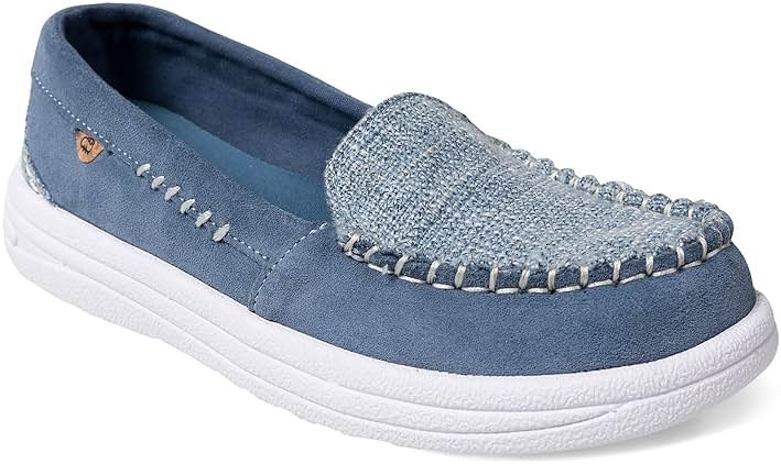 Lamo Women's Katya Loafers for Women – Lightweight, Cushioned Suede Moccasins LITE Technology, EVA Soles for All-Day Comfort, Versatile Women Loafers (Blue), 10 (M) US - Product Image