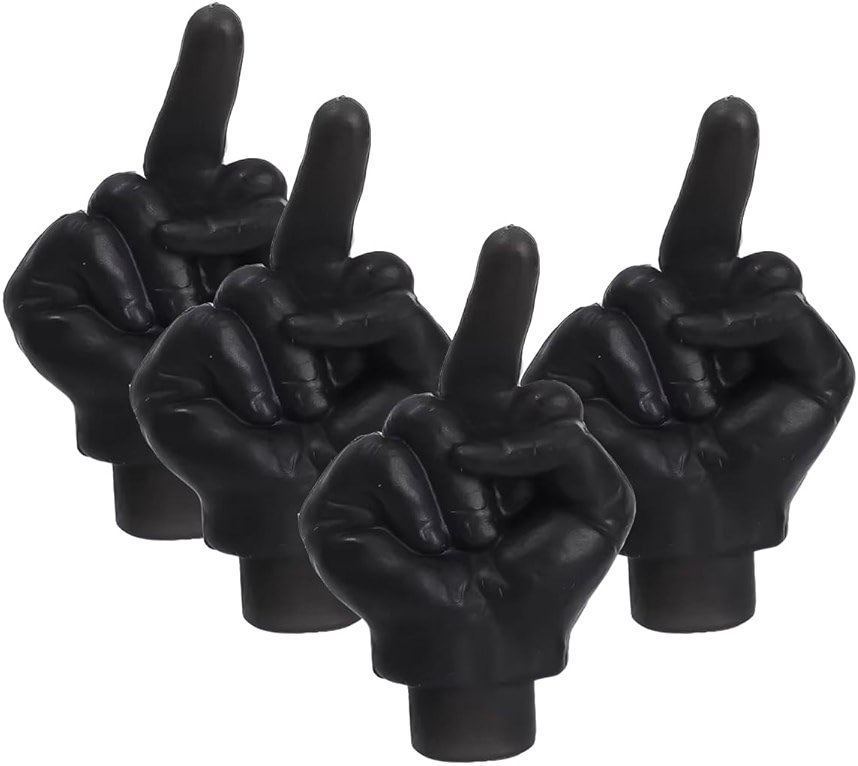 Tire Valve Stem Caps Cover, 4 Pcs Car Tire Caps, Universal Stem Covers for Cars Trucks Motorcycles SUVs and Bikes, Car Accessories (Black) - Product Image