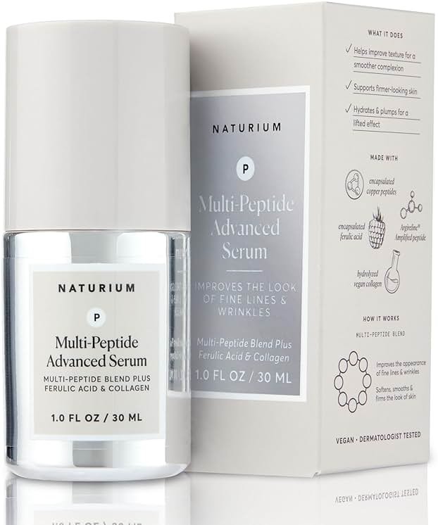 Naturium Multi-Peptide Advanced Serum, Firming & Smoothing Face Serum for Fine Lines & Wrinkles with Advanced Multi-Peptide Blend, 1 oz - Product Image