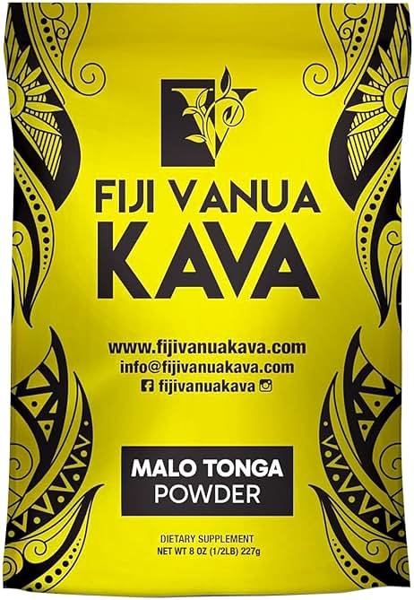 Fiji Vanua Kava-Malo Tonga Kava Drink Powder, Medium Grind Traditional Kava Root Powder, Easy to Prepare Kava Root Powder with Smooth and Creamy Taste, Premium, 8oz - Product Image