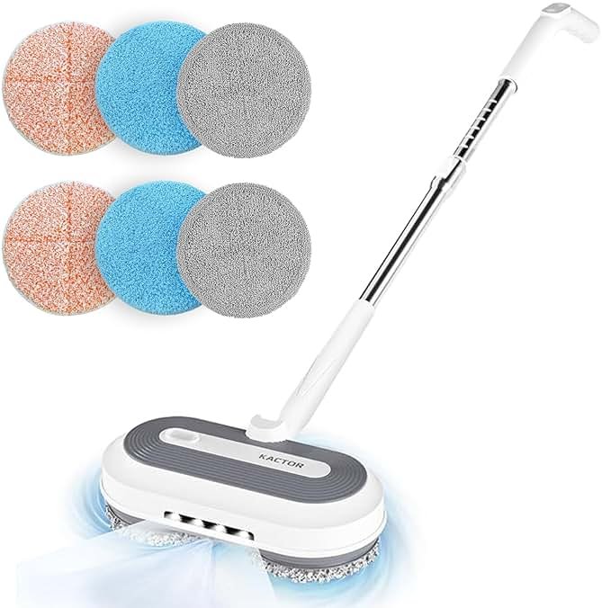 Cordless Electric Mop, Electric Spin Mop with Water Sprayer & LED Headlights, Up to 50mins Working Time, 290ml Water Tank, Self-Propelled Floor Cleaner with Adjustable Tube, Multi-Surfaces Floor Mop - Product Image