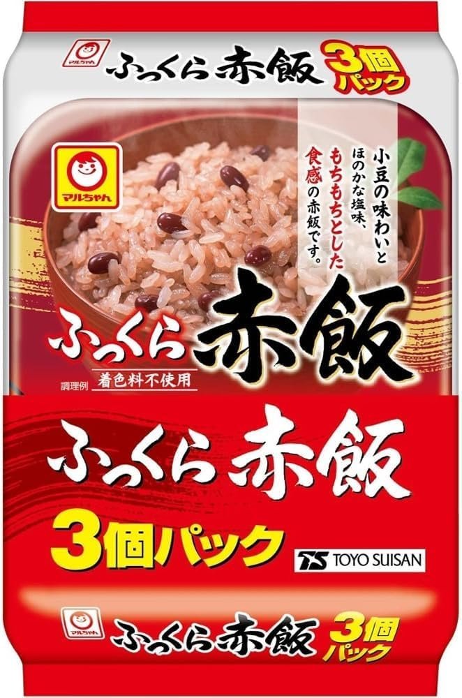Red Rice Sekihan Red Beans And Rice Bulk 5.64oz(160g) Pack Of 3 Cooked Sticky Rice - Product Image