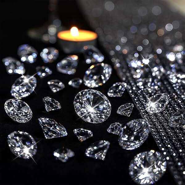 DomeStar 1,000PCS Diamond Decorations, Clear Fake Diamonds Vase Fillers Acrylic Crystal Gems for Wedding Table Scatters Party Decor(0.24-1.2inch) - Product Image
