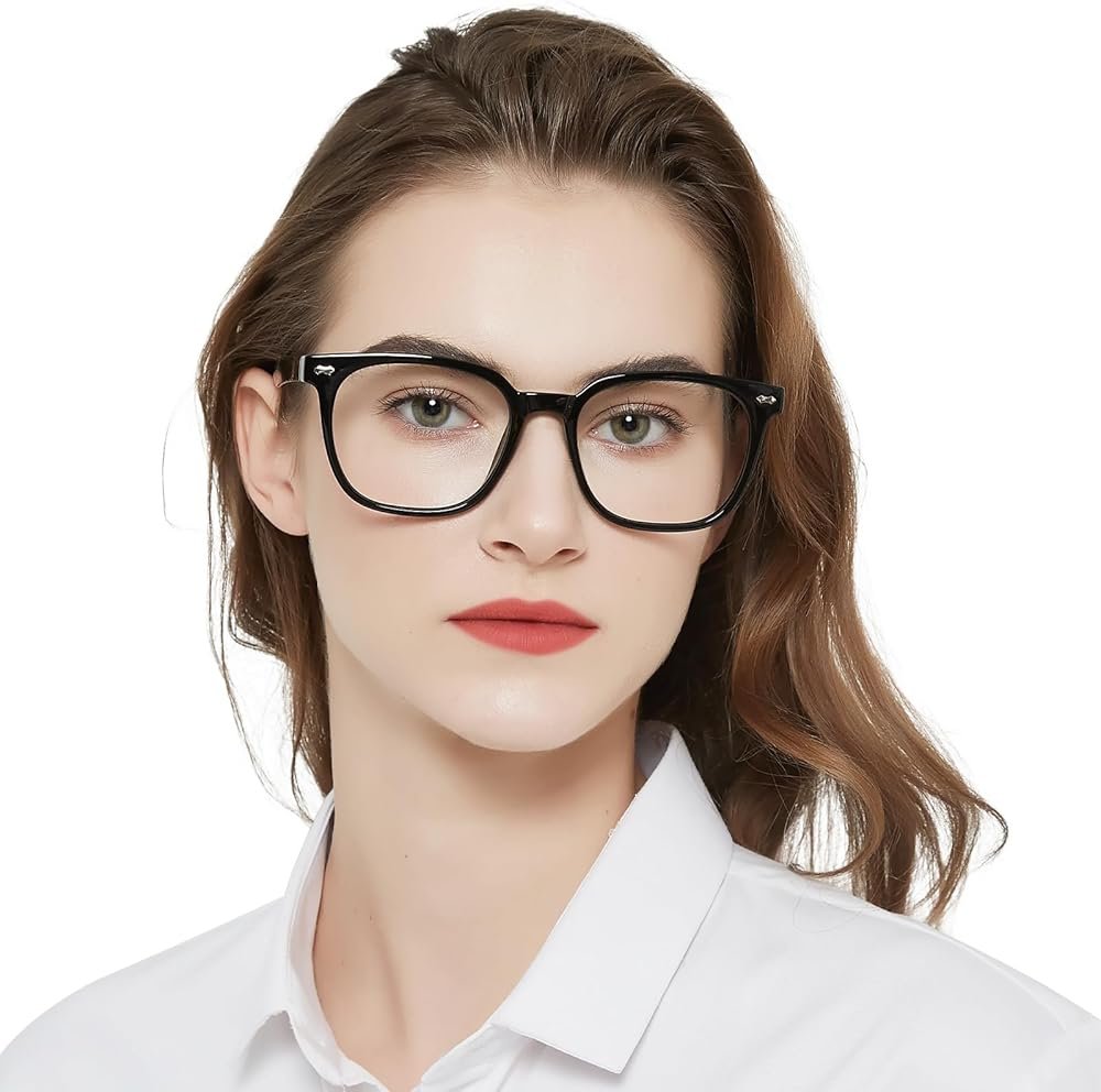 AEZUNI Large Frame Reading Glasses for Women Trendy Square Readers Eyeglasses 1.0 1.5 2.0 2.5 3.0 3.5 4.0 5.0 6.0 - Product Image