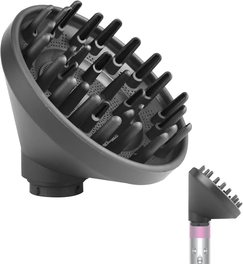 Upgraded Diffuser for Dyson Airwrap, Nozzle for All Models of Dyson Curling Iron, Diffuser Nozzle Attachment (Grey) - Product Image