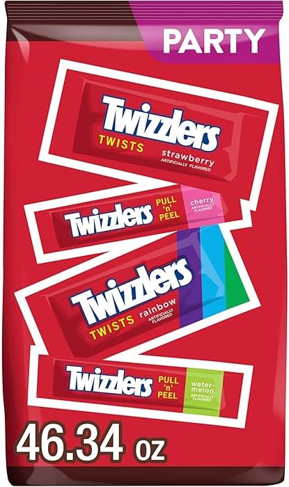 TWIZZLERS Assorted Flavored Licorice Style, Candy Bulk Party Pack, 46.34 oz - Product Image