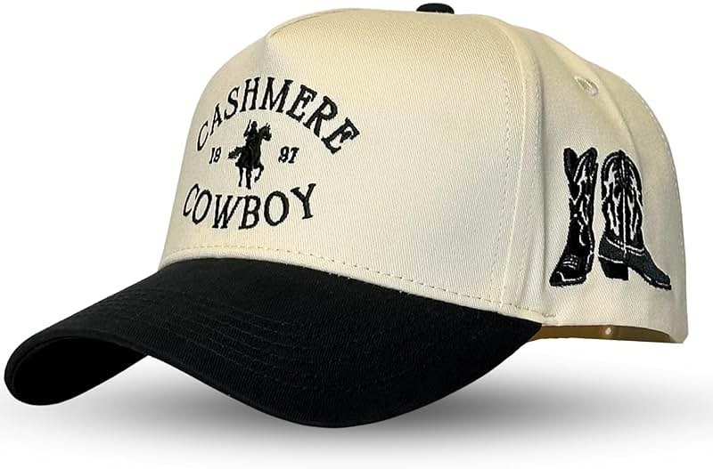 Vintage Western Trucker Hat | Men & Women | Country Cute Caps for Cowgirls Cowboys | Camo Denim Embroidered Cotton | Snapback - Product Image