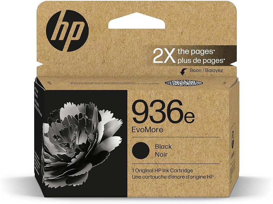 HP 936e Black EvoMore Ink Cartridge | Works with OfficeJet 9120, Pro 9100, Pro Wide Format 9700 | Carbon Neutral | 4S6V6LN - Product Image