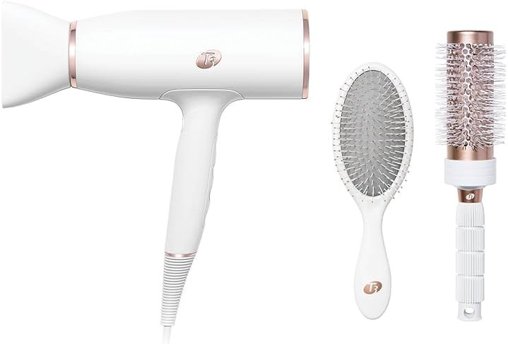 T3 AireLuxe Professional Ionic Hair Dryer and Brush Set, with 5 Heat and 3 Speed Settings, Ion Generator, Cool Shot, Includes Paddle Brush and 2.5" Round Brush - Product Image