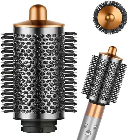YTCHYYSK Large Round Volumizing Brush for Dyson Airwrap Attachments, Nickel/Copper, Bigger Oval Volumizer for Fluffy Styling - Product Image