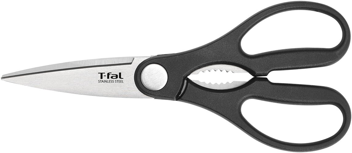 T-fal Ice Force German Stainless Steel Kitchen Scissors 6 Inch, Long Lasting Sharpness, High Cutting Precision, Superior Durability, Ultra Sharp, Cook Tool, Cookware Kitchen Gadget, Home, Black - Product Image