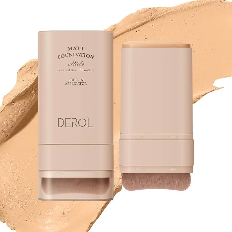 SWETIYOU Flawless Eraser Foundation Stick, Lightweight Buildable Medium-to-Full Coverage Dual Ended Makeup Stick, Multi-Use Face Makeup Bar with brush, Natural Finish - Product Image