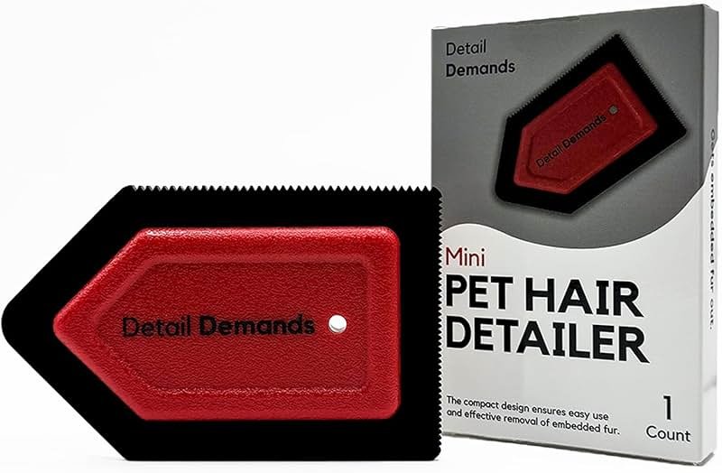 Detail Demands Mini Pet Hair Remover | Dog Hair Remover for Car Carpet & Car Cleaning Supplies, Cat Hair Remover for Furniture, Reusable Carpet Brush and Lint Remover, Pet Hair Removal Tool - Product Image