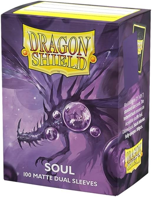 Dragon Shield | Matte Dual Standard Size Card Sleeves | 100 CT - Smooth & Tough Premium TCG Sleeves - Compatible with Pokemon, Flesh & Blood, One Piece & Magic the Gathering | Soul - Product Image
