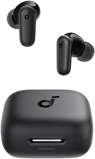 Soundcore P30i by Anker Noise Cancelling Earbuds, Strong and Smart Noise Cancelling, Powerful Bass, 45H Playtime, 2-in-1 Case and Phone Stand, IP54, Wireless Earbuds, Bluetooth 5.4 (Black) - Product Image