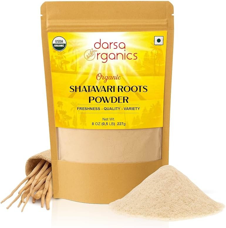 Darsa Organics Shatavari Powder 8 oz - USDA Certified Shatavari Organic, Traditional Ayurvedic Herbal Powder for Tea, Coffee and Smoothies, Vegan Kosher Non-GMO - Product Image