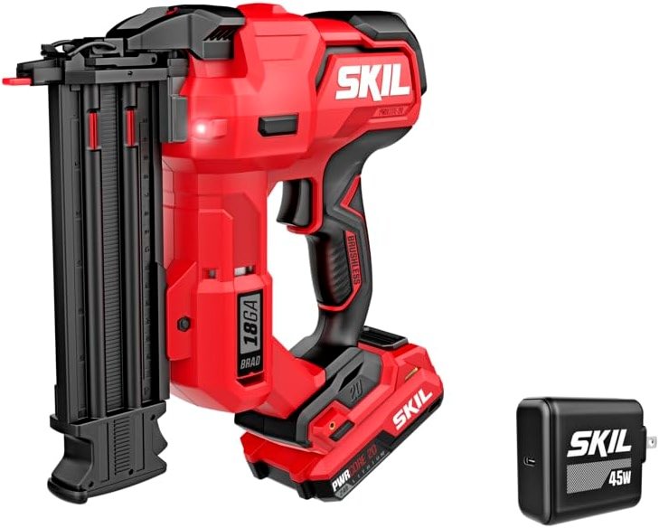 SKIL PWR CORE 20 Brushless 20V 18Ga Brad Nailer Kit including 2.0Ah USB-C Battery and Charger-NA1800B-10 - Product Image