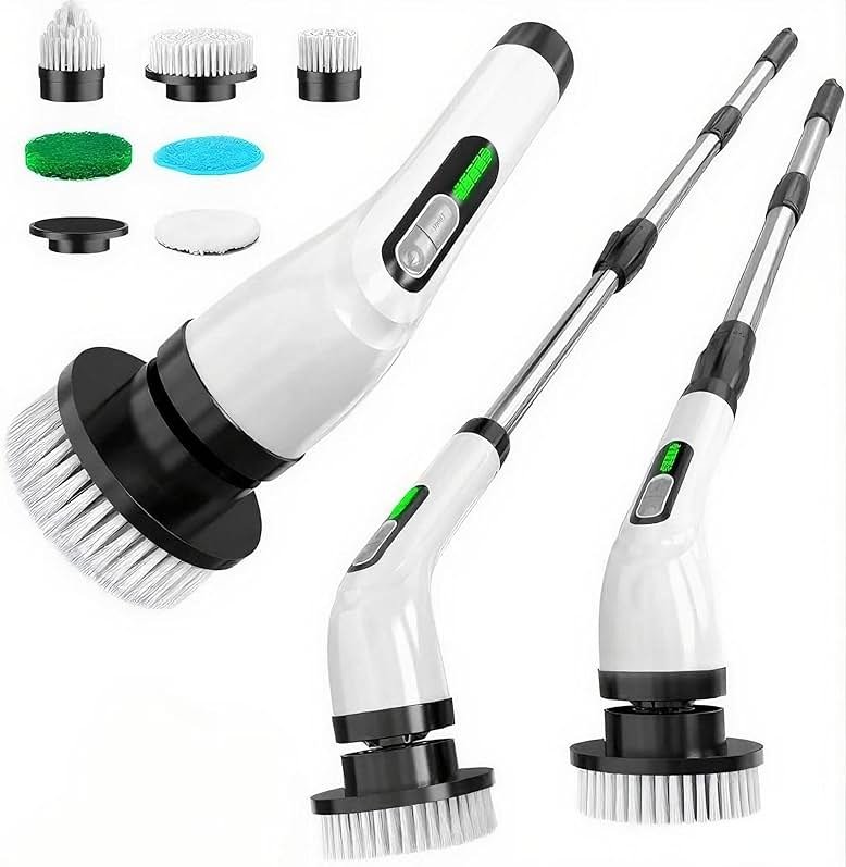 Highyes Electric Spin Scrubber for Cleaning Bathroom: Cordless Power Shower Scrubber - Electric Cleaning Brush for Tile Tub - Product Image