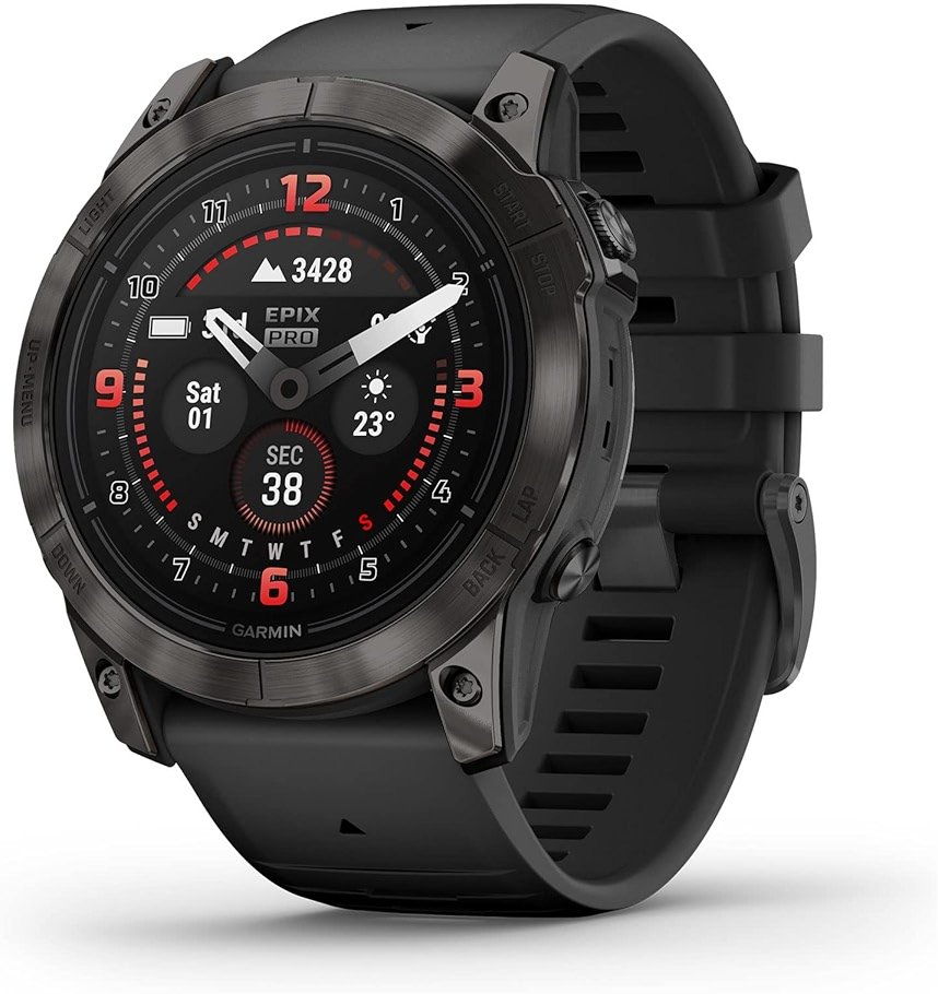 Garmin epix Pro (Gen 2) Sapphire Edition, 51mm, High Performance Smartwatch, Advanced Training Technology, Built-in Flashlight, Black (Renewed) - Product Image