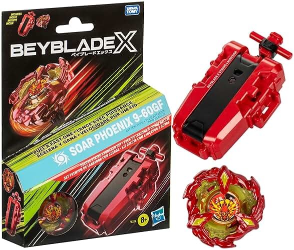 Beyblade X Soar Phoenix 9-60GF Deluxe String Launcher Set with Attack Type Right-Spinning Top Toy; Great Gift for 8 Year Old Boys and Girls - Product Image