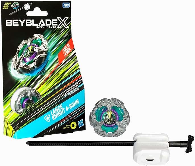 Beyblade X Lance Knight 4-80HN Starter Pack Set with Defense Type Right-Spinning Top and Launcher; Battling Top Toys for 8 Year Old Boys and Girls - Product Image