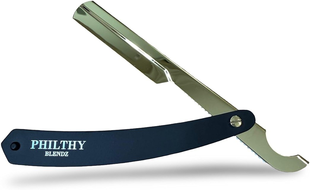 Philthy Blendz Metal Gold & Black Turkish Razor - Unique Safety Razor Includes Pouch - Professional Straight Razors for Men - Barber Razors for Men Stainless Steel Premium Razor - Product Image