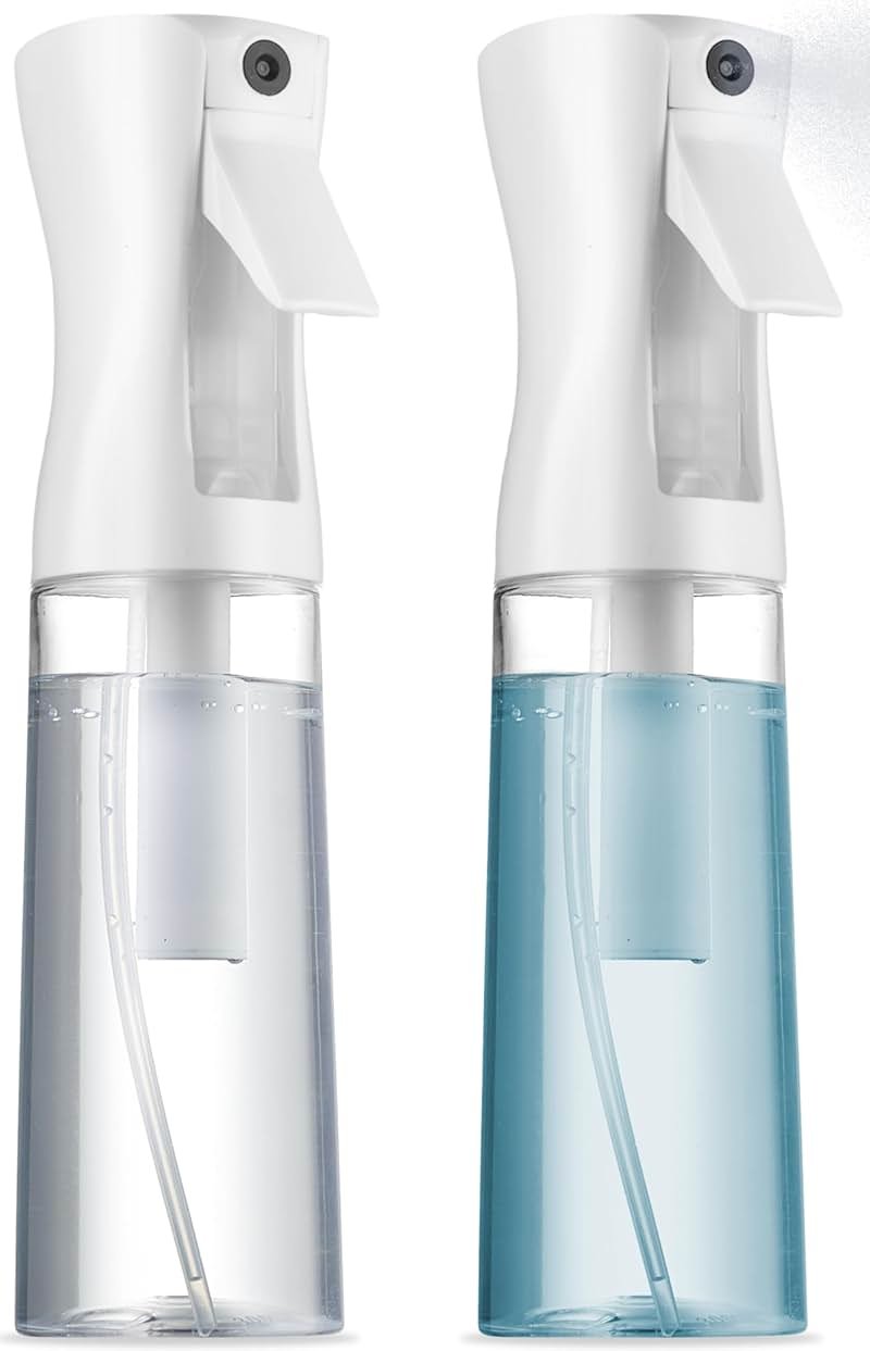 SUPER+ 2 Pack Continuous Spray Bottles - Ultra Fine Mist Sprayer | Water Spray Bottle For Hair Mister Spray Bottle | Hair Spray Bottles For Hairstyling, Cleaning, Salons - 2pk 6.8 OZ / 200 ML - Product Image