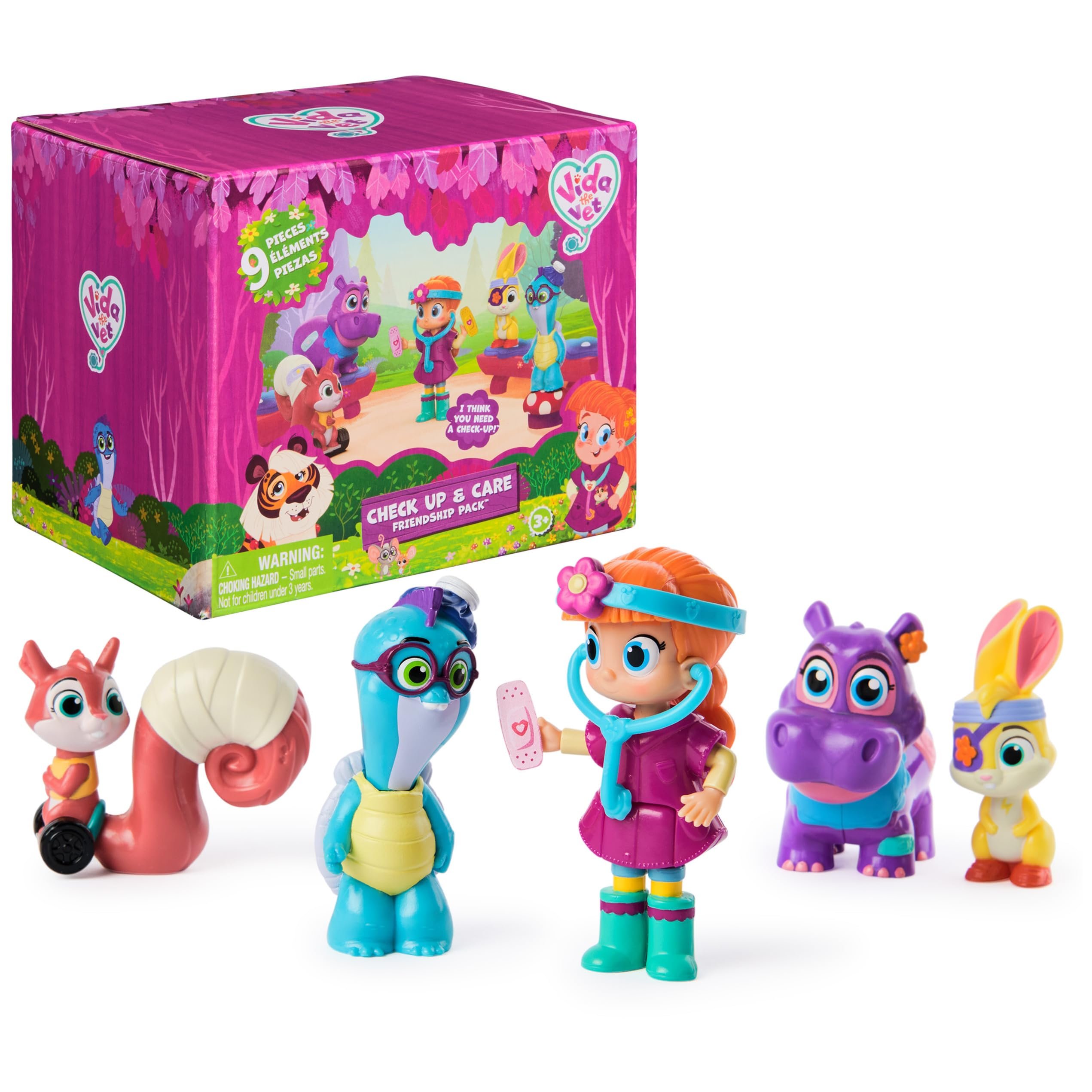 Vida The Vet, Check Up & Care Friendship Pack with 5 Action Figures, Stethoscope, Headlamp, & Sticker Sheets, Kids Toys for Girls & Boys Ages 3 and up - Product Image