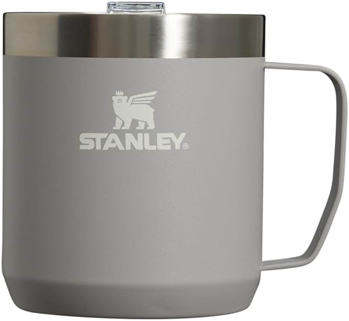 STANLEY Stay-Hot Camp Mug 12 oz | Press Fit Drink Through Lid | Cup for Coffee, Tea and Drinks | Insulated Stainless Steel Coffee Mug | BPA-Free | Ash 2.0 - Product Image