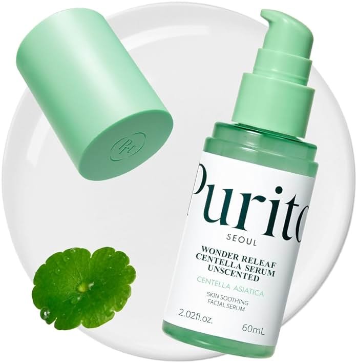 PURITO Centella Unscented Serum for Sensitive Skin – Lightweight Calming & Skin Barrier Repair, 34,860 ppm Soothing Serum, Vegan & Cruelty-Free, Korean Skincare, 2 fl.oz / 60ml - Product Image