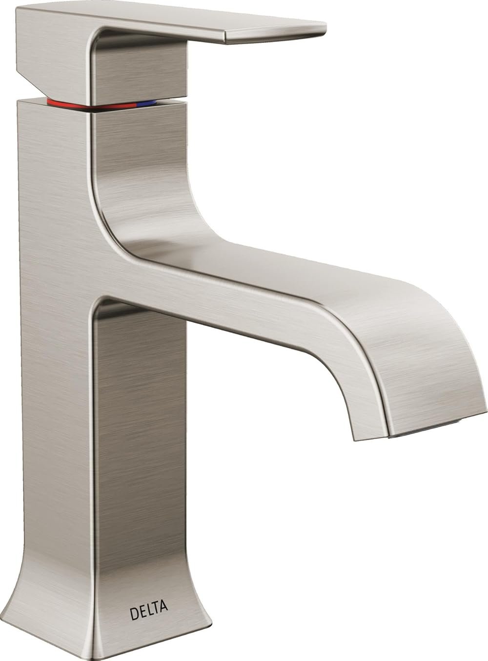 Delta Velum Brushed Nickel Bathroom Faucet 1 Hole, Single Hole Bathroom Sink Faucet for Vanity, Metal Push-Pop Drain Assembly, Stainless 539-SSMPU-DST - Product Image