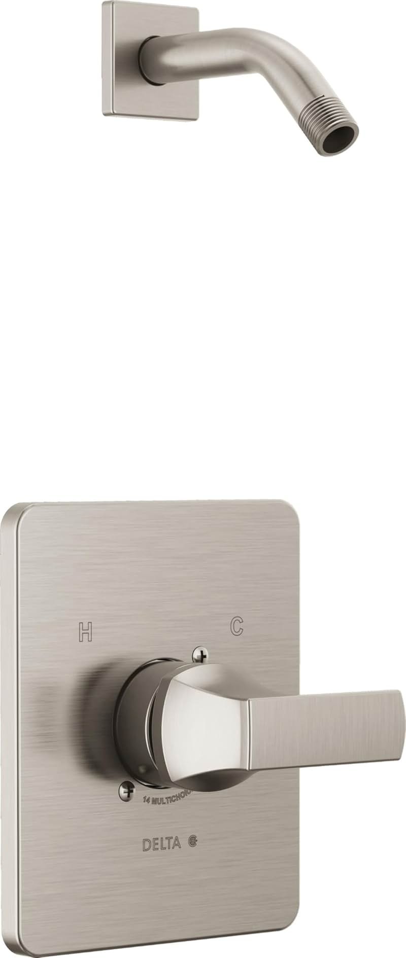 Delta Faucet Velum 14 Series Single-Function Brushed Nickel Shower Valve Trim Kit, Shower Handle, Delta Shower Trim Kit, Stainless T14237-SSLHD (Shower Head and Valve Not Included) - Product Image