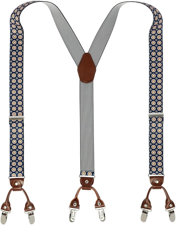 PAPA LEGGENDA Suspenders for Men with Strong Clips, 1.4 Inches Wide Heavy Duty Men's Suspenders Y-Back for Work Jeans - Product Image