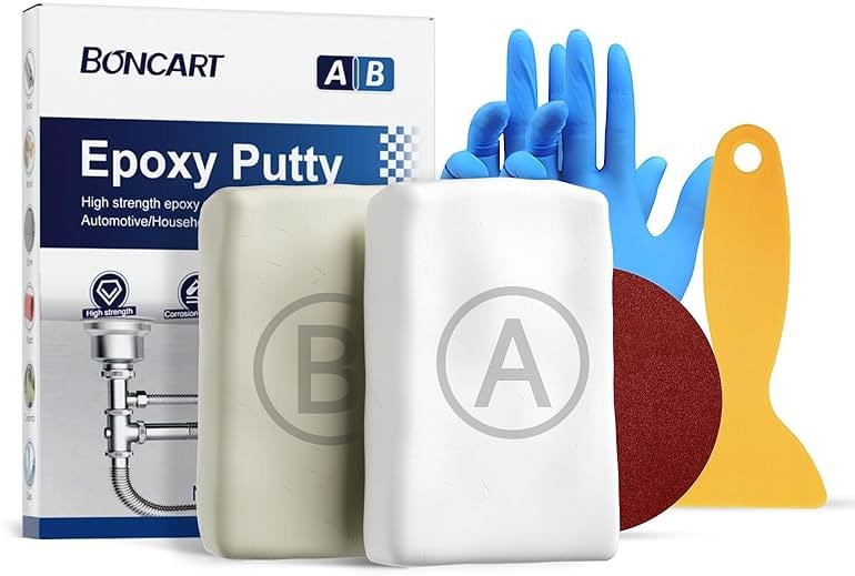 Boncart Epoxy Putty, 200g Fast Repair AB Epoxy Putty, High-Strength Two-Part Filler for Metal, Wood, Tile, Ceramics, Multi-Purpose Sculpt Clay for Bonding, Repairing, Sculpting (White) - Product Image