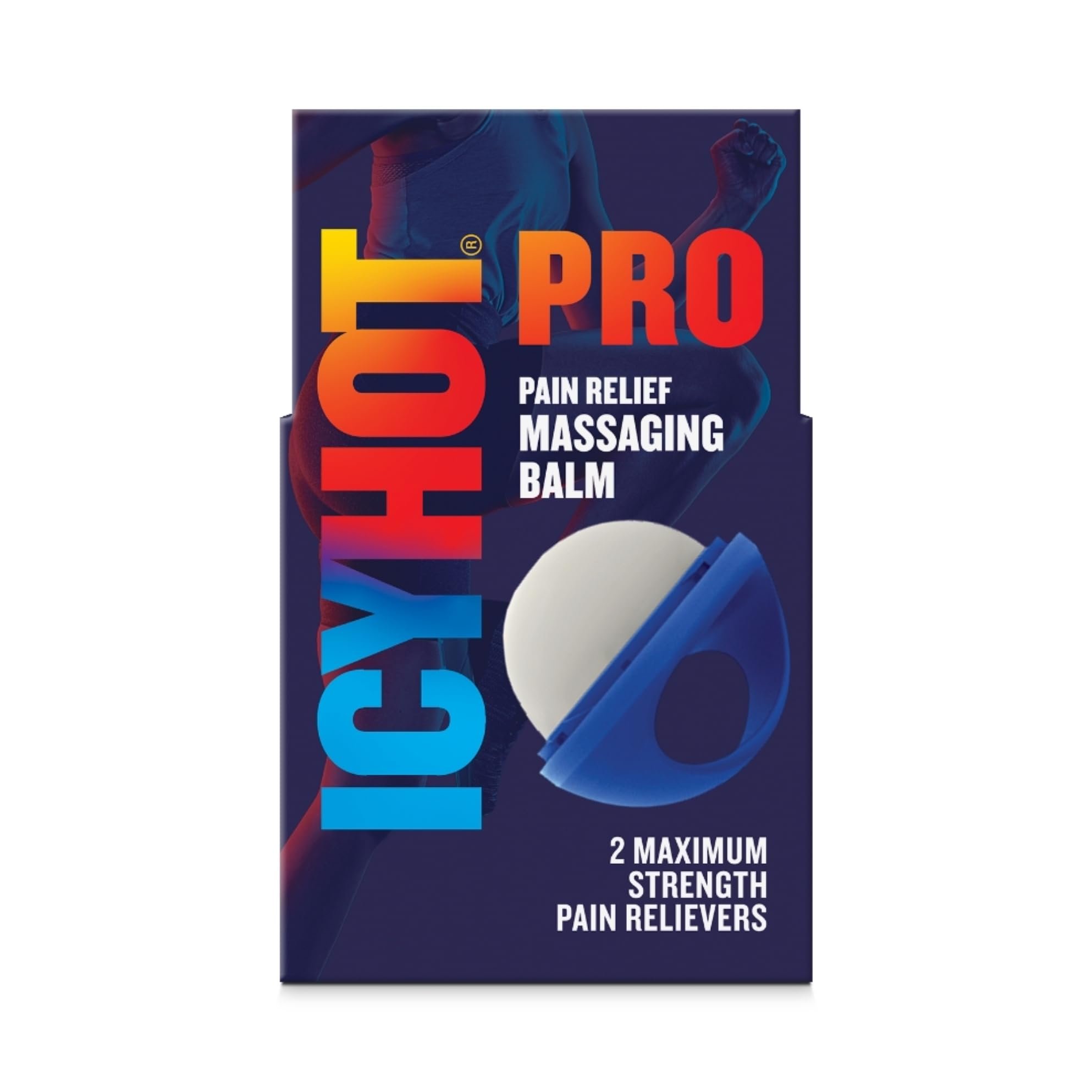 Icy Hot Advanced PRO Pain Relief Massaging Balm, Fast-Acting Max Strength Pain Relief With Menthol 16% and Camphor 11% for Backaches, Joints, Muscle Strains and Arthritis, Essential Oil Scent, 1.25 oz - Product Image